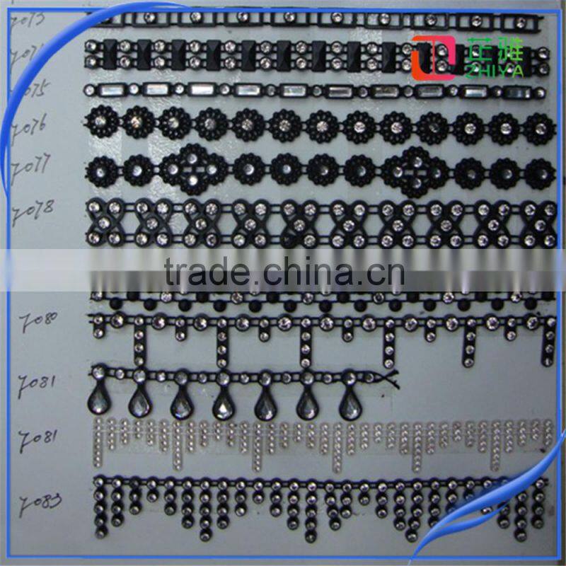 ab crystal rhinestone applique peacock prom dress fringes for clothes wedding decoration