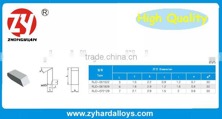 high quality virgin material Type C tungsten carbide saw tips