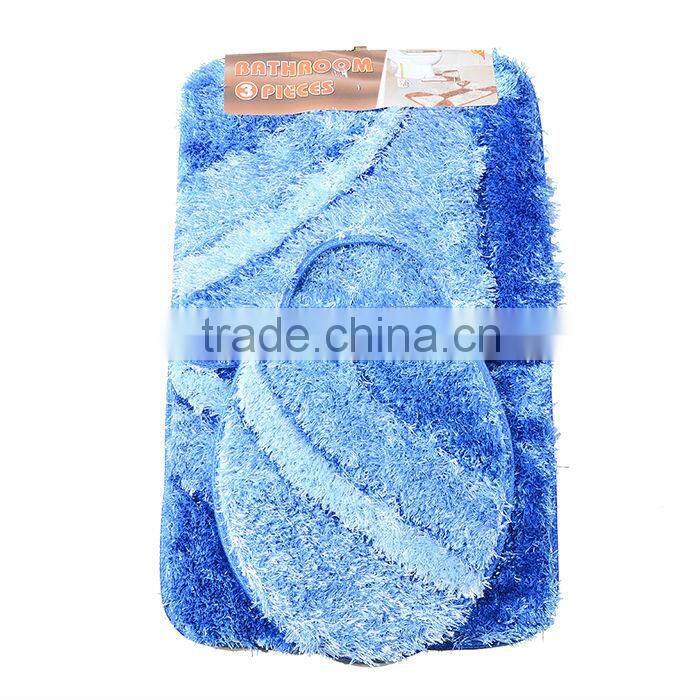 100%Polyester Shaggy 3PCS Bath Mats Set With Modern Design