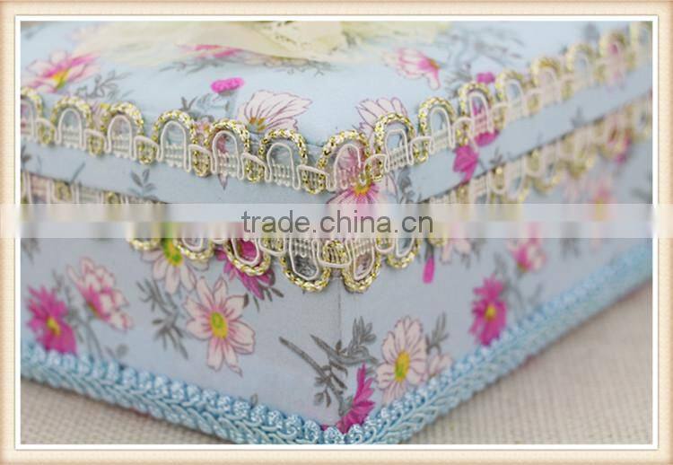 Flowers fabric design creative tissue boxes