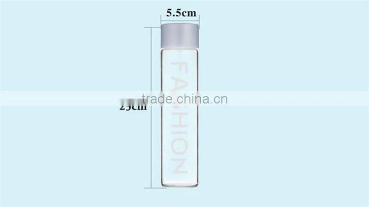 Brief and Fashion Style High Transparent Glass Water Bottle Borosilicate Made Candy Color