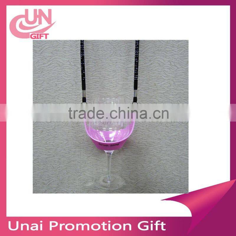 Promotional High Quality Fabric Bottle Holder Lanyard With Zipper