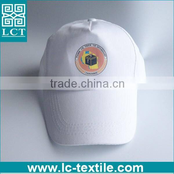 heat transfer print made in china cotton polyester political white cheap cap