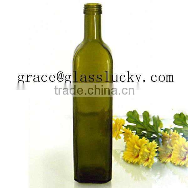 Wholesale 250ml dark green glass olive oil bottle