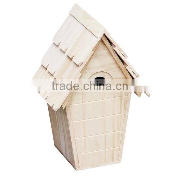 hot selling FSC&BSCI handmade wooden pet bird cage nest house hotel