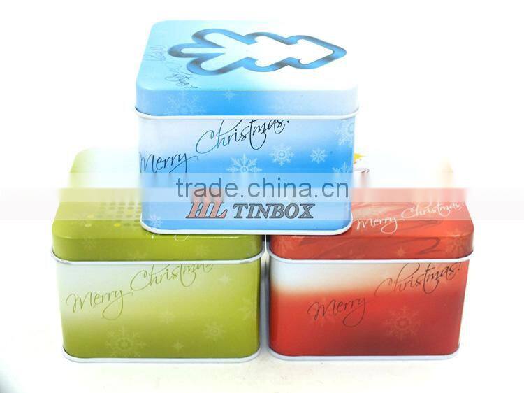 Christmas Square Candy Gift Tin Cans