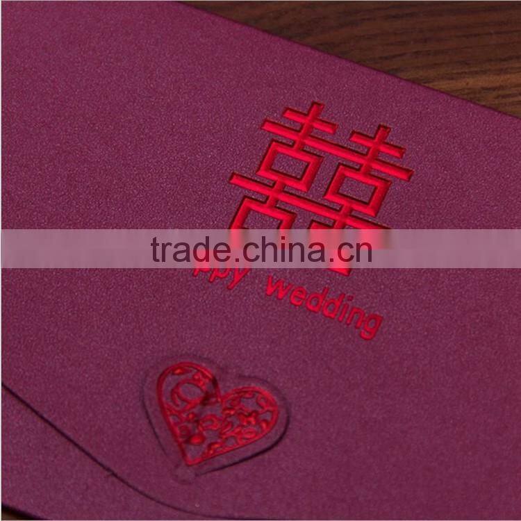 Pearl fashion hot stamping luxurious wedding invitation card