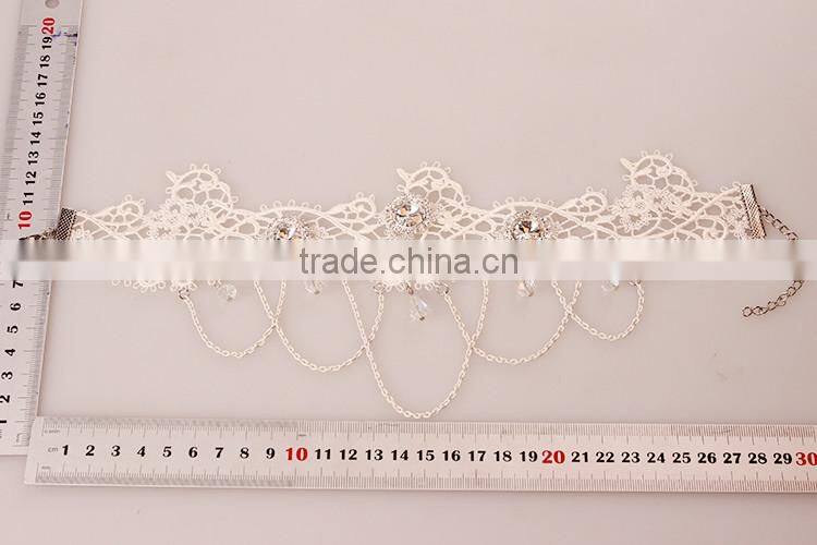 MYLOVE Women Goth Lace Gemstone Collar Choker Crystal Pendant Necklace Jewelry Gift MLY272