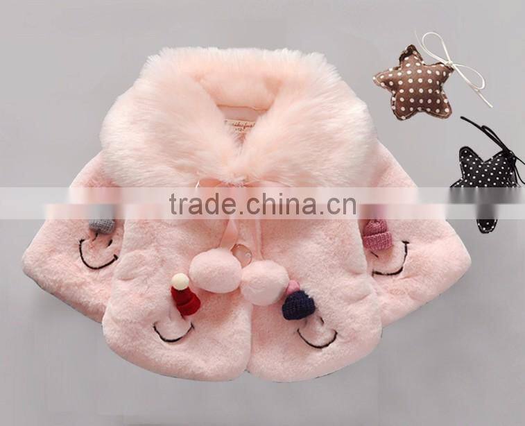 China Qualified Good Kids Children Baby Winter Coat Jacket With Embroidered Smile Face and Pompom Ball