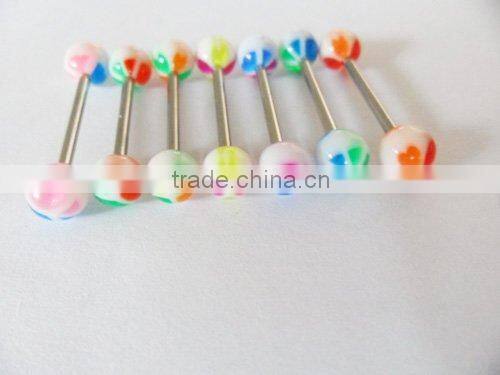 Fashion resin ball barbell tongue ring body piercing jewelry
