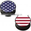 Beautiful Girl Print Acrylic Black Flesh Ear Plug Decorative Piercing Ear Plugs