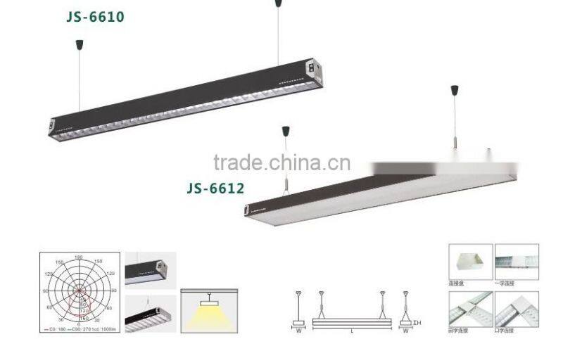 Modern led office lighting linear pendant light 4ft 36w 3600lm 5 years warranty