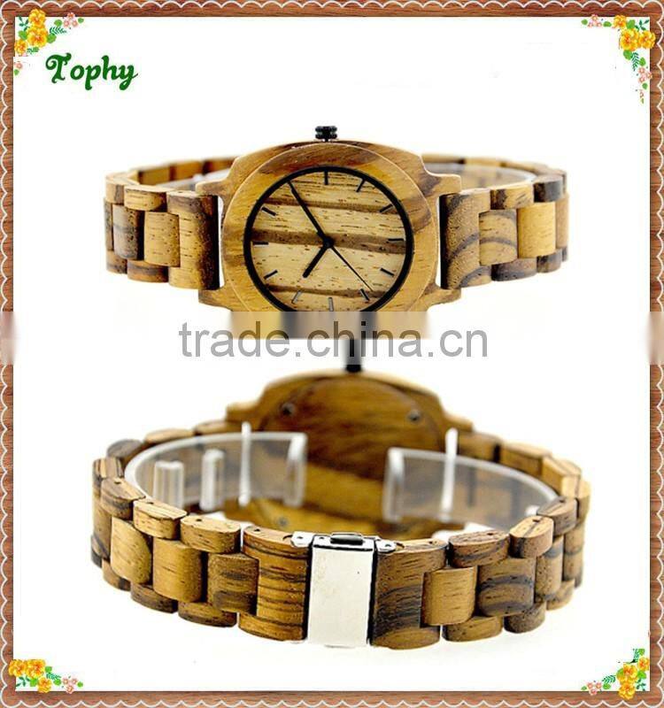2016 New Arrival Bamboo Wooden Watch, Custom Logo Japan Movt Quartz Wood Watch