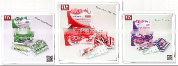 Mentos like centre filling jam Chewy Dragees mint candy roll chinese bubble gum