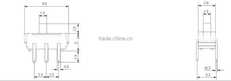 6 pin pcb slide switch SS-2235