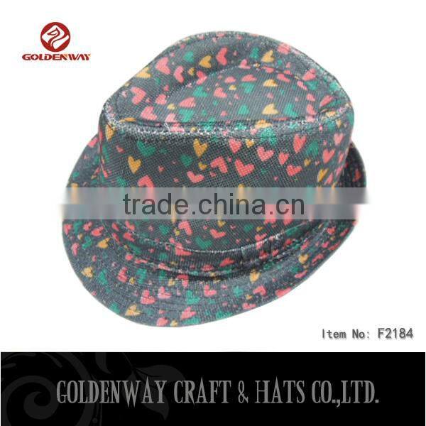 Custom blue child fedora hat with heart