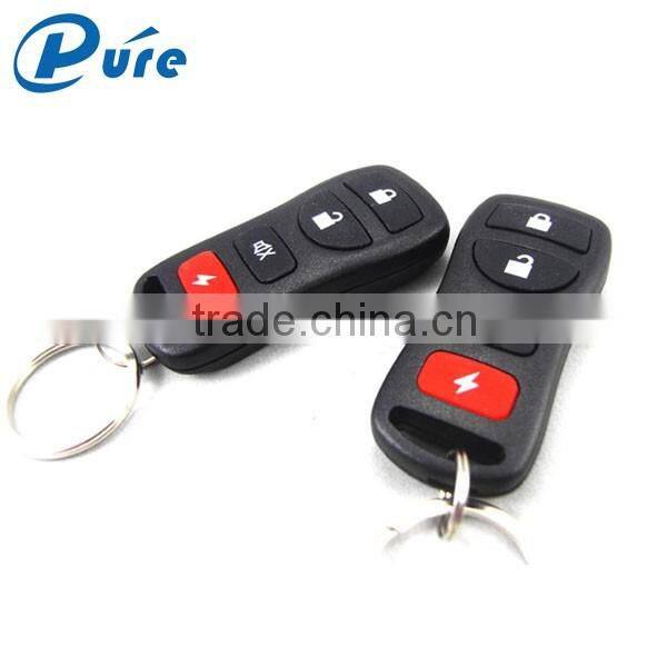 one way car alarm system with 4 buttons remote full functions with LED indicator