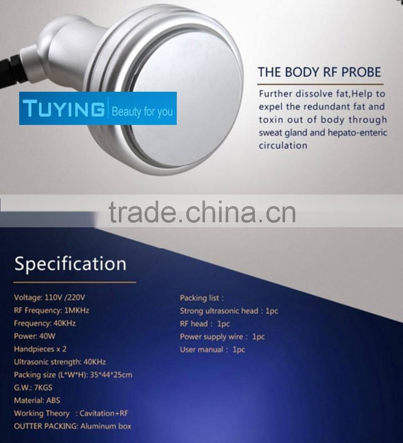 40khz best portable ultrasonic cavitation rf slimming beauty machine