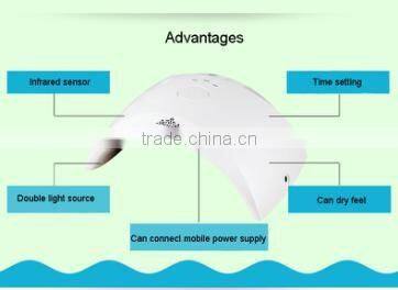 2016 newest best selling double light source 365+405nm hand sensor 24W sunuv led nail lamp