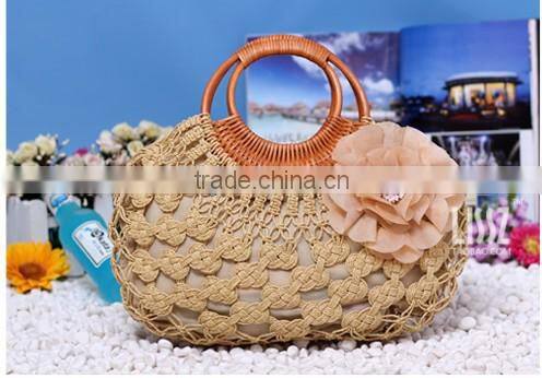 paper straw crochet lady handbag/straw bag