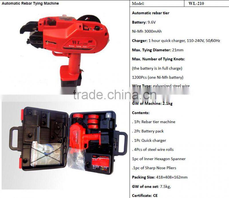 Hot selling hand hold Max 21mm Automatic rebar tying machine