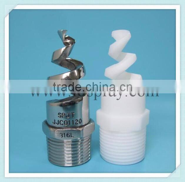 Dongguan stainless steel brass or plastic water spiral spray nozzle