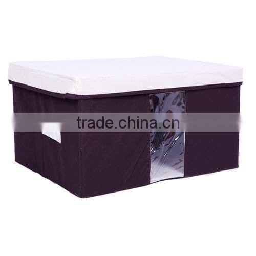 Home underwear bra socks clothes storage case with see-through window-coffee L size