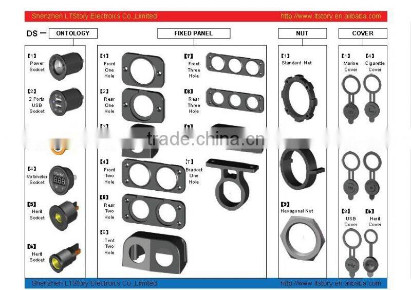 High power Dual USB socket for bus/car/ mortorcycle