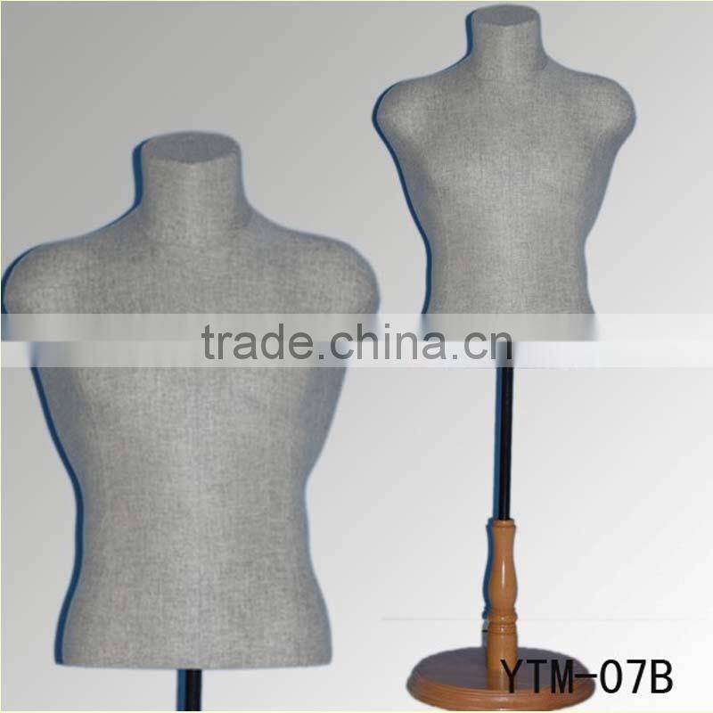 Fabric covered man mannequin parts for fashion dress