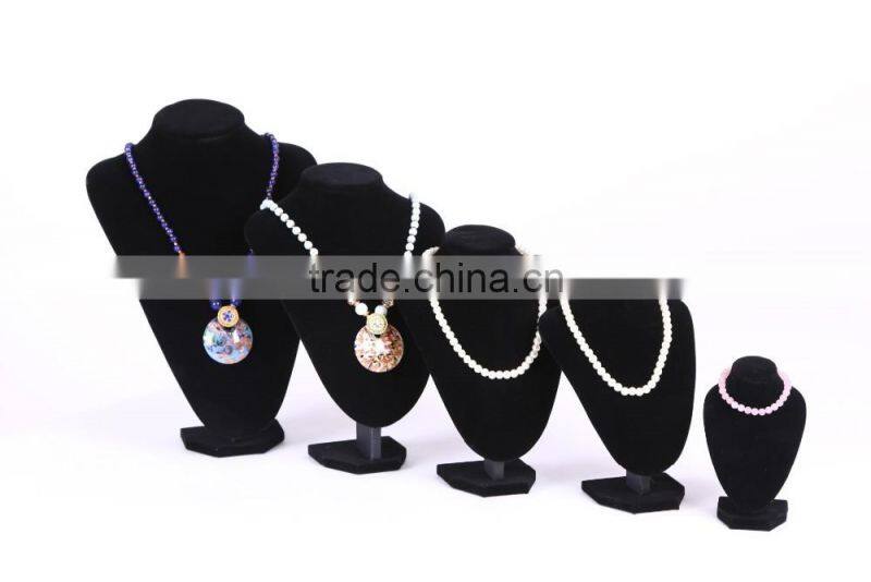 Black PU Leather mannequin for necklace dispaly