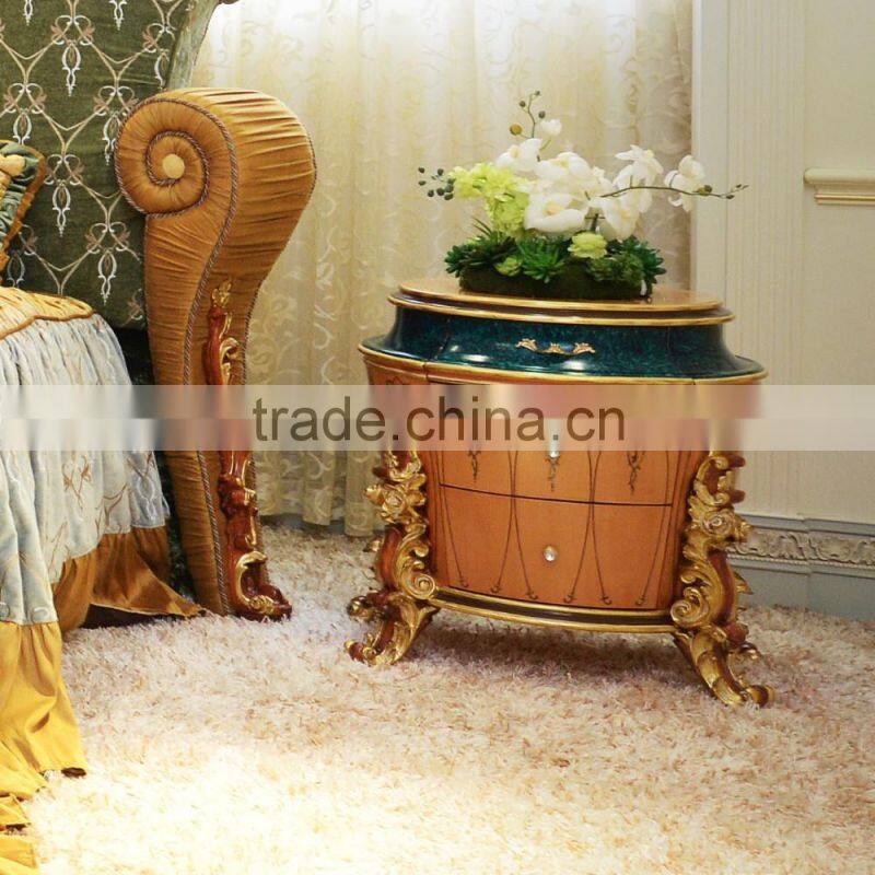 Gorgeours French Style Rococo Wooden Carving Bedroom Furniture/ Royal Palace Luxury Bedroom Set/ Classic Queen & King Size Bed