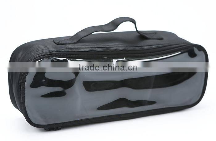 Store More Black Rectangular Travel Carry Toiletry Kits with Clear PVC
