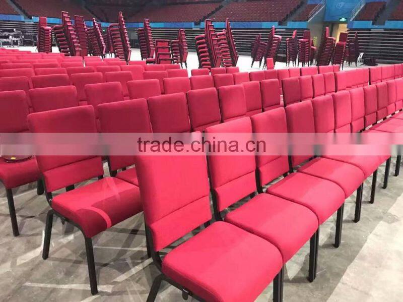 Hot sale item Used Metal church chair with book rack for sale