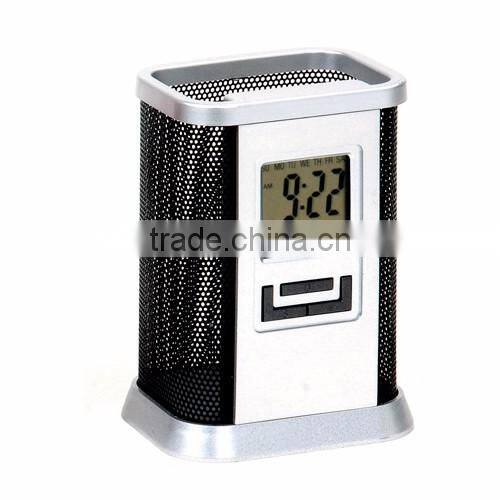 pen holder with digital clock