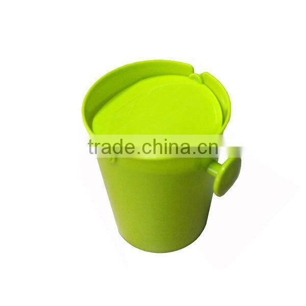 Plastic swing top table trash cans