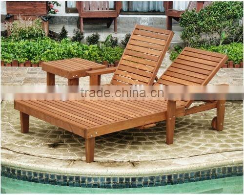 Best wood Double Summer elegant double chaise lounge outdoor