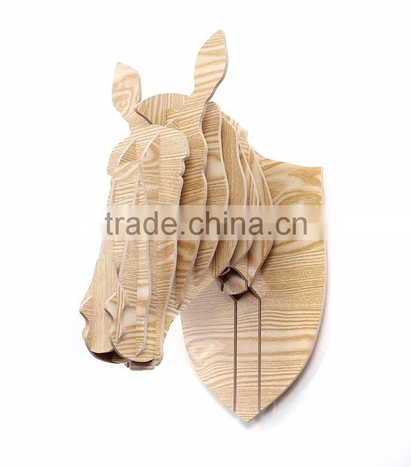 Wall hanging wood crafts zebra head decoration