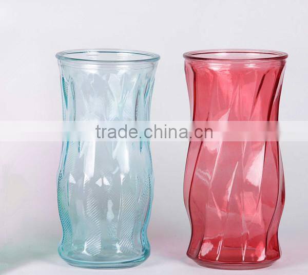 frosted glass vase for home decoration