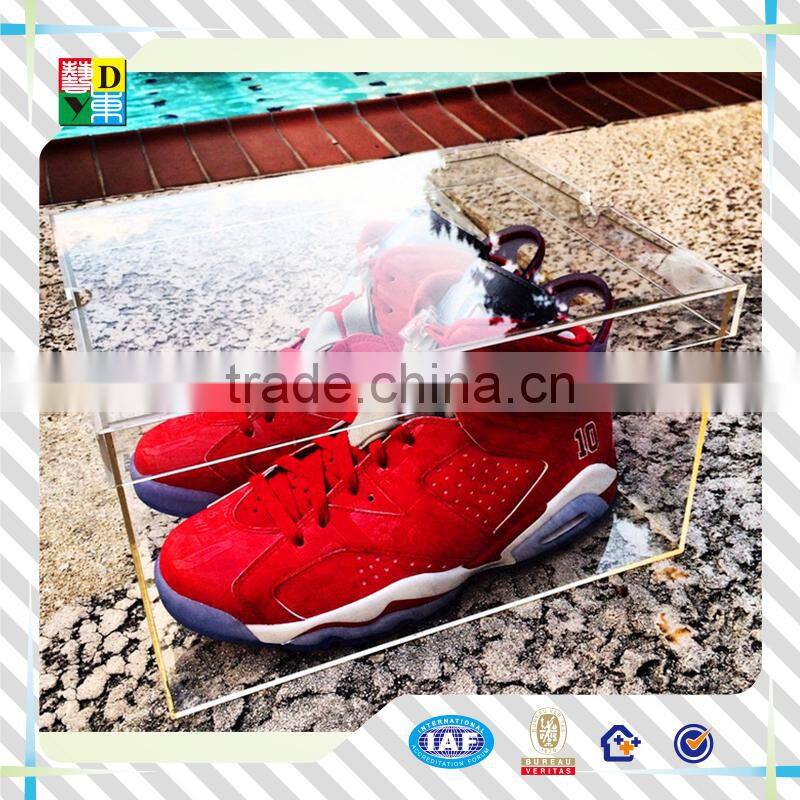 customized clear acrylic shoe box simple design hot sale high transperant acrylic shoe display case acrylic sports shoe case