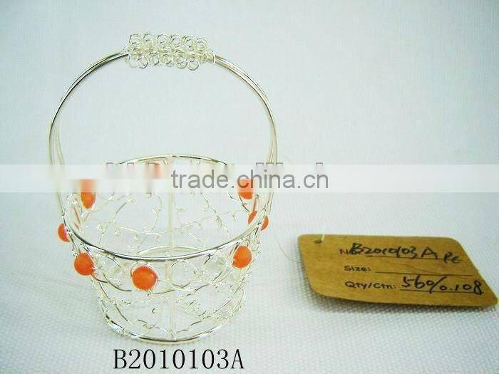 Silver Metal Chirstmas Decorative basket