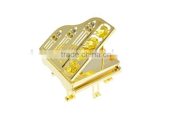 Gold Plated Decorative Crystal Piano for girlfriend's gifts