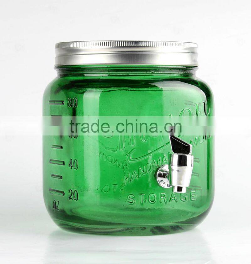 2.5L new style glass dispenser,MASON dispenser