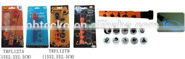 Hot sale halloween children plastic logo projector flashlight