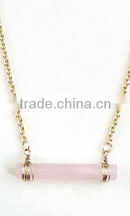 Gift for girl fashion sweater necklace natrual crystal gemstone necklace