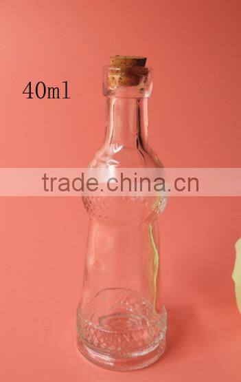 40ml cheap flint mini glass cork bottle