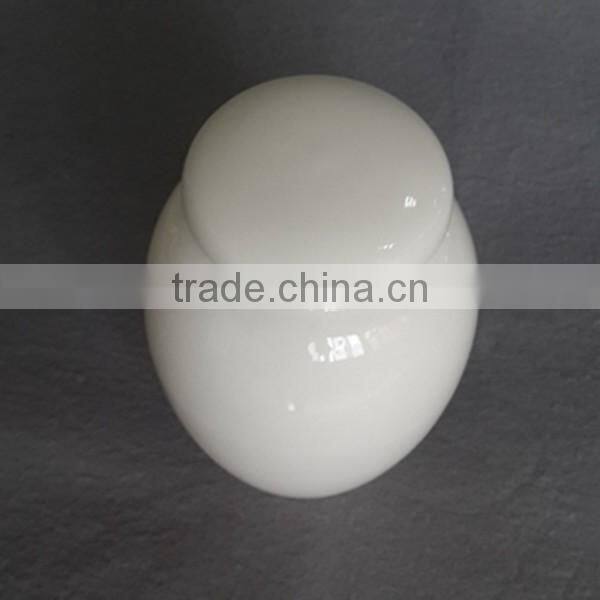 White ceramic pet urn