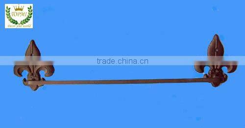 Cast Iron Fleur De Lis Wall Plaque Metal Art Old World Tuscan Decor Cross