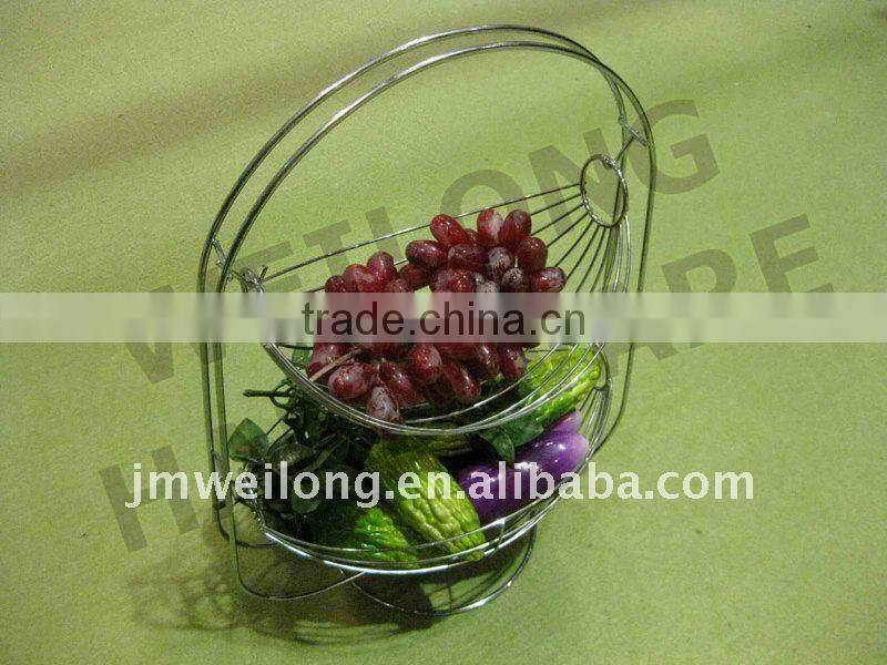 double-decked metal fruit holder