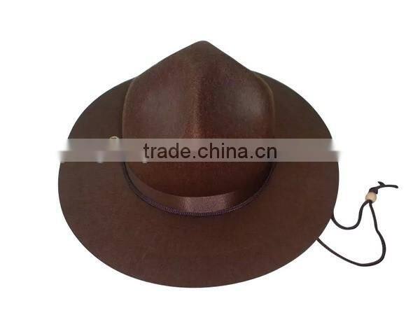 New charm products European style Slavic German wool felt fedora top women man hat with ribbon rope on sale made in china