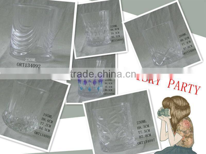 Transparent glass wine cup